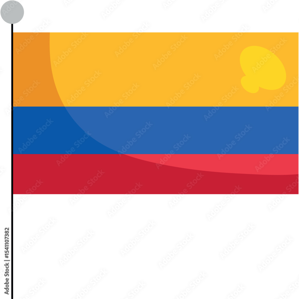 Fototapeta premium Colombian national flag in flat vector style