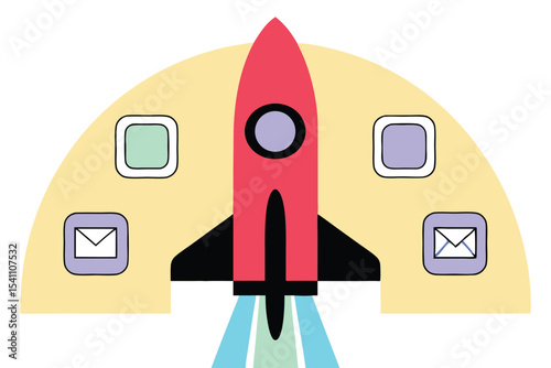 space rocket vector illustration