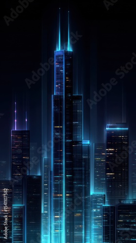 Futuristic cityscape at night (1)