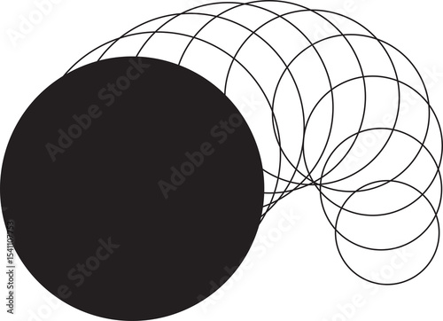 Digital motion stripe line round circle design