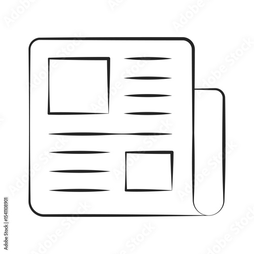 Minimal Line Icon of Newspaper. Outline Symbol