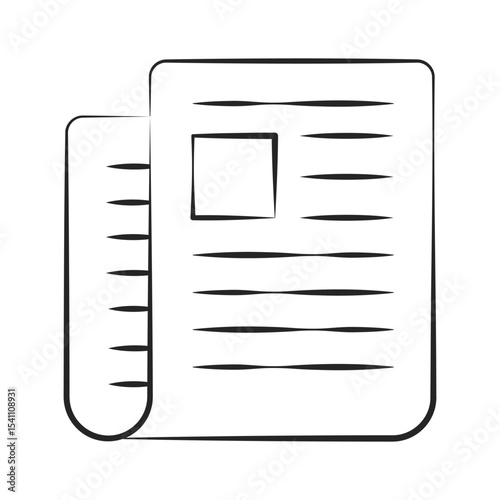 Minimal Line Icon of Newspaper. Outline News Symbol