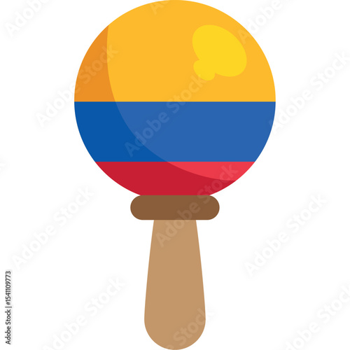 Colorful Colombian Maracas with National Flag Design