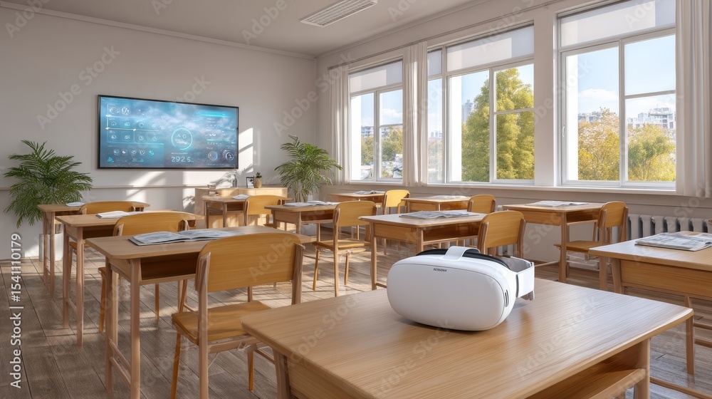 Fototapeta premium Transforming the Future of Education with Interactive Learning Technologies in Classrooms Everywhere