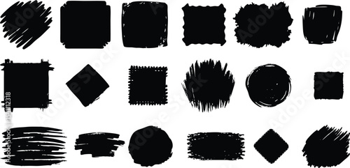 Adobe Illustrator Artwork Vector black pint ink brush stroke,line,texture,background for text.
