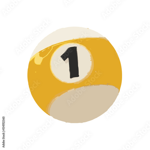 pool ball on white background