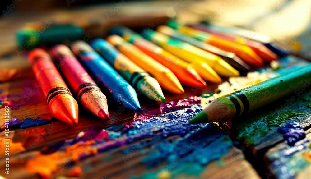 Crayons and Colors A Vibrant Still Life