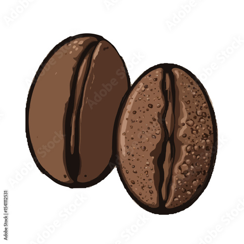 coffee beans on white background