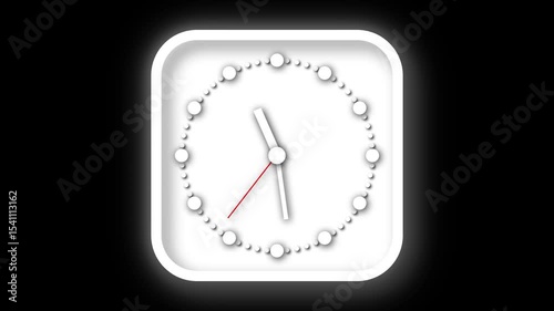 Concept of time passing fast shown with ticking clock. Visualizing fast time with minimalist ticking clock. High-speed ticking clock on black with modern visuals.