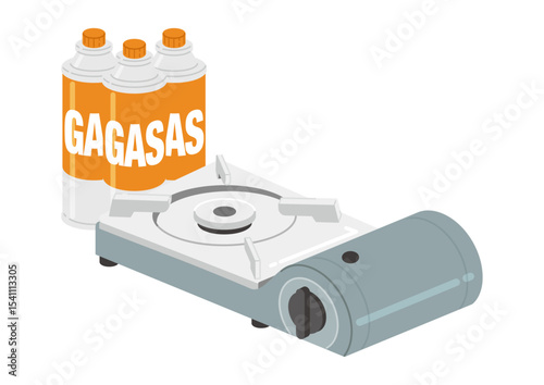 カセットコンロとカセットボンベのイラスト