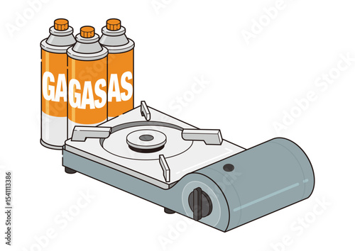 カセットコンロとカセットボンベのイラスト