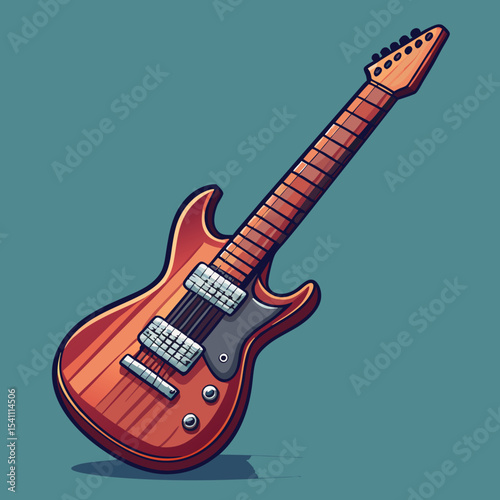 electric guitar on red background