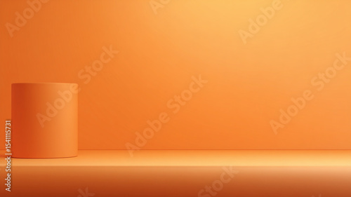 orange open space and exhibit stage