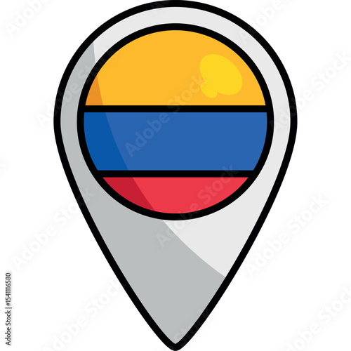 Free Download Colorful Colombia Flag Pin Vector Illustration - GFXLoad