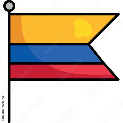 Colombian national flag in flat vector style