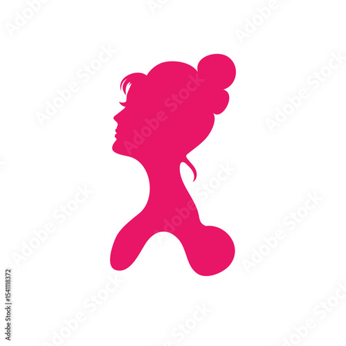 Portrait of a beautiful woman in an elegant wide-brimmed hat in a minimalist style. Young girl in a dress. High Fashion vector illustration.