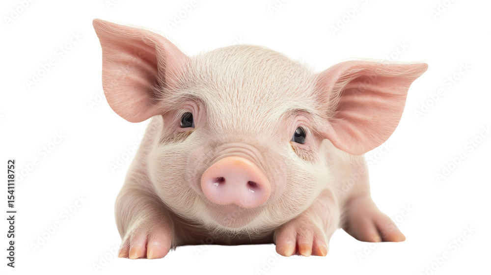 Fototapeta premium Playful piglet exploring the farmyard close-up photography natural setting animal kingdom