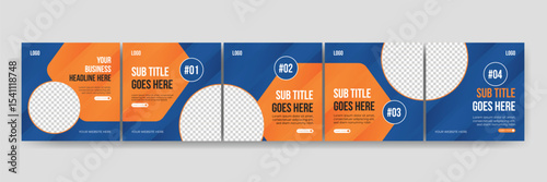 Set of LinkedIn carousel post, social media Instagram carousel post, modern and editable business carousel template design