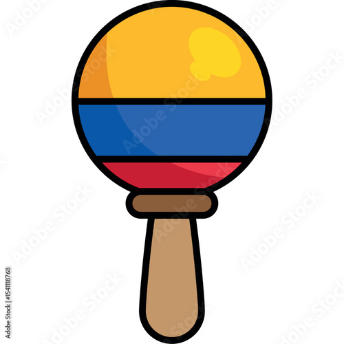 Colorful Colombian Maracas with National Flag Design