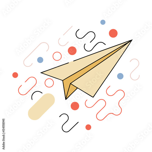 Continuous one line drawing of paper plane