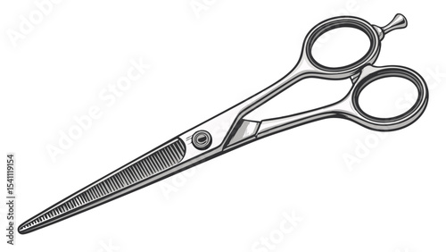 Classic Barber Scissors – Vector Monochrome Icon