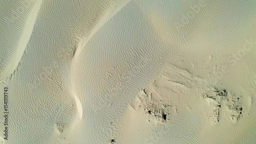 Drone view of Gobi desert on sunny autumn day in Hotan, Kashgar, Xinjiang, China, 4k real time footage, travel concept. 