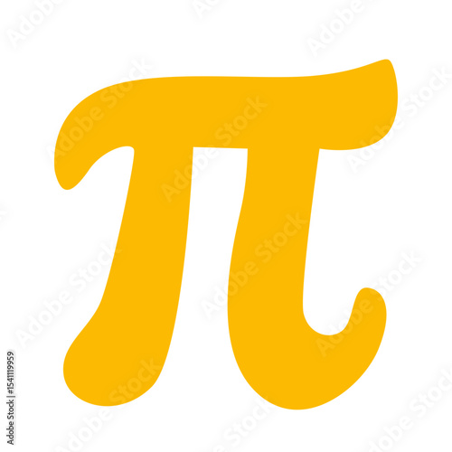 Flat yellow Pi symbol icon with a modern design. Simple and minimalistic, ideal for use in mathematics-related graphic, web, or UI elements.