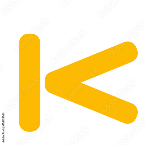 Flat yellow letter icon with unique design and rounded edges. Modern, minimalistic style suitable for use in graphic, web, or UI elements.Element Matematika