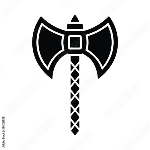 Norse Axe Head Icon Vector Illustration