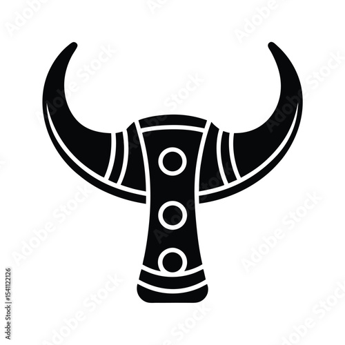 Norse Horn Glyph Icon Vector Illustration