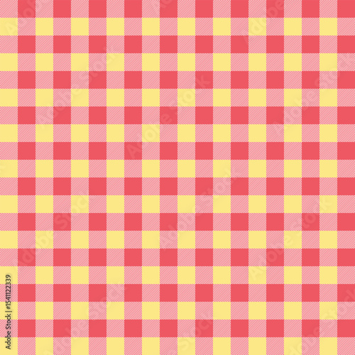 A classic red and yellow gingham or flannel check pattern, often associated with picnic blankets, tablecloths, and cozy textiles.