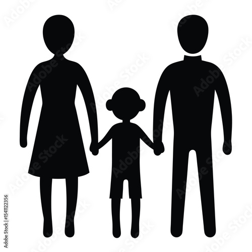 Family Holding Hands Vector Icon