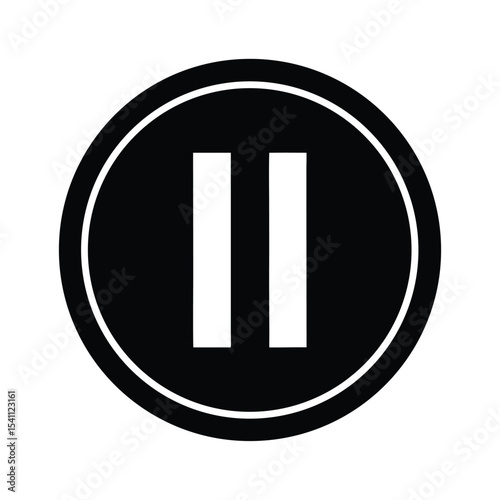 Pause Circle Icon Vector Illustration