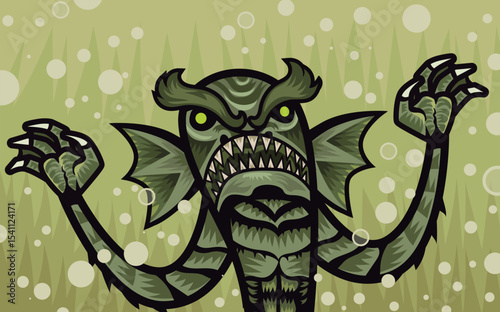 dark evil fish man lagoon monster