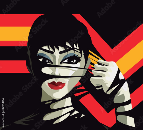 beautiful woman in black rubber latex