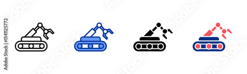 Robotics icon sheet multiple style collection