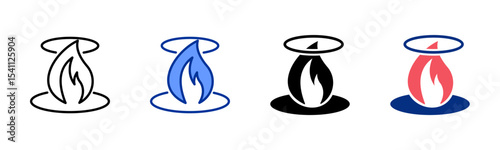 Gas icon sheet multiple style collection