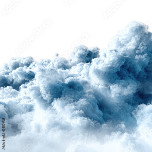 Dense, light-blue cumulus clouds fill the frame