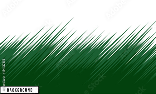 A vibrant abstract background featuring sharp, diagonal lines in varying shades of green, creating a dynamic and energetic impression of grass or a speed effect against a white backdrop