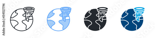 Storm Icon Set Multiple Style. Design In Outline, Blue, Glyph, Dual Tone