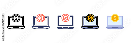 Online Money Multi Style Icon Set