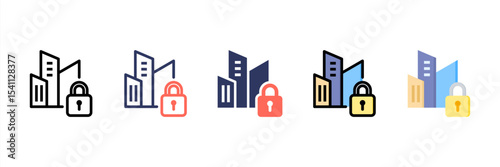 Lock Multi Style Icon Set