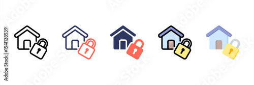 Padlock Multi Style Icon Set
