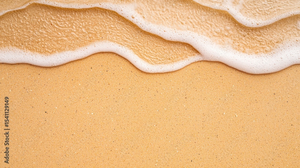 Obraz premium Tranquil Beach Scene with Gentle Waves and Soft Sand Under Bright Sunshine on a Summer Day