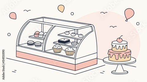 Pastry Display Case with Delicious Treats.
