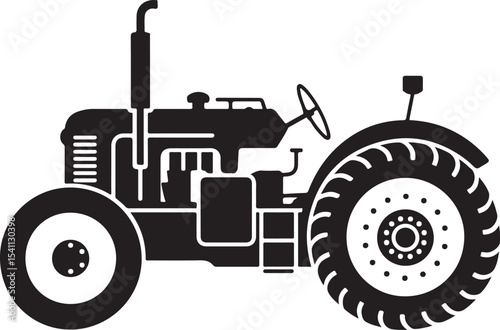 Vintage Tractor Illustration Classic Farm Machinery Design
