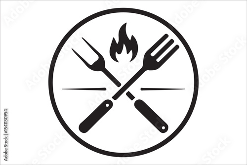  BBQ Grill and Food Silhouette Set – Summer Barbecue Vector Icons.