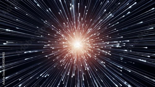 Hyperspace Jump: Light Speed Animation with Streaking Particles and Glowing Core