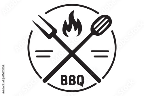  BBQ Grill and Food Silhouette Set – Summer Barbecue Vector Icons.