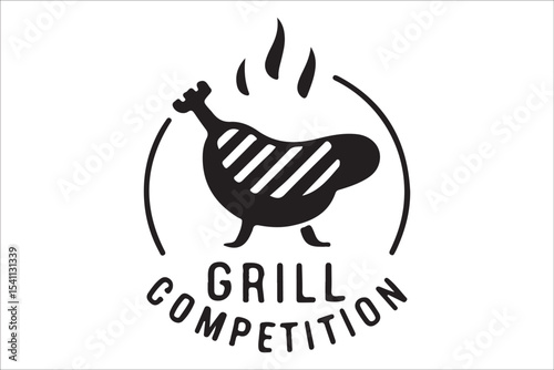  BBQ Grill and Food Silhouette Set – Summer Barbecue Vector Icons.